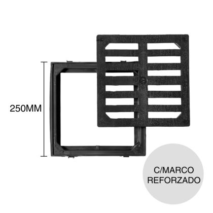 Rejilla plastica c/marco reforzado 250mm x 250mm
