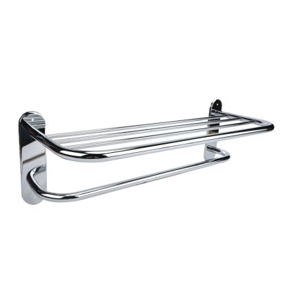 Toallero repisa metalico liviano p/baño cromo brillante 210mm x 240mm x 64mm