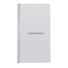 Mampara baja rebatible rectangular bañera aluminio c/barral toallero vidrio templado transparente 5mm x 900mm x 1.4m