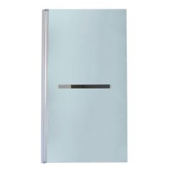 Mampara baja rebatible rectangular bañera aluminio c/barral toallero vidrio templado esmerilado 5mm x 900mm x 1.4m