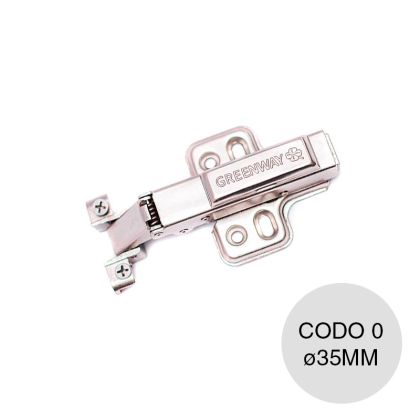 Bisagra cazoleta codo 0 cierre suave c/base aluminio ø 35mm