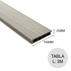Tabla deck WPC monocapa rayado 221 25mm x 149mm x 3m