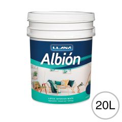 Pintura latex Albion Interior blanco mate balde x 20l