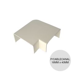 Accesorio curva 90° plana p/cablecanal PVC blanco 16mm x 40mm