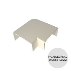 Accesorio curva 90° plana p/cablecanal PVC blanco 50mm x 100mm