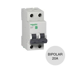 Interruptor termomagnetico Easy9 MCB bipolar 20A 4.5kA curva C