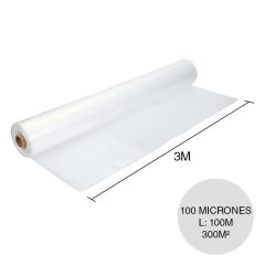 Film impermeabilizante polietileno cristal 100 micrones transparente 3m x 100m rollo x 300m²