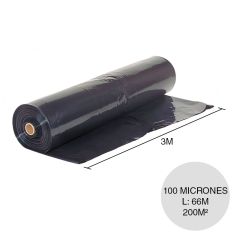 Film impermeabilizante polietileno baja densidad 100 micrones negro 3m x 66m rollo x 200m²