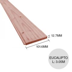 Tabla machimbre Eucaliptus Grandis interior 1/2" x 4" x 3.05m pack x 10u x 3.09m²