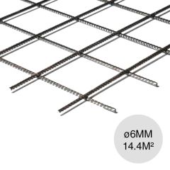 Malla acero electrosoldada ø6mm separacion 150mm x 150mm medidas 2.4m x 6m x 14.4m²