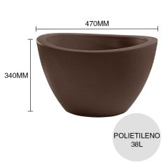 Maceta redonda 38l Amazonas polietileno simil piedra marron ø 470mm x 340mm
