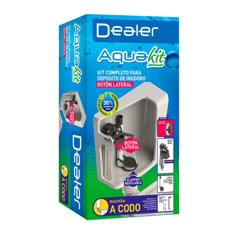 Kit a codo p/deposito inodoro accionamiento lateral