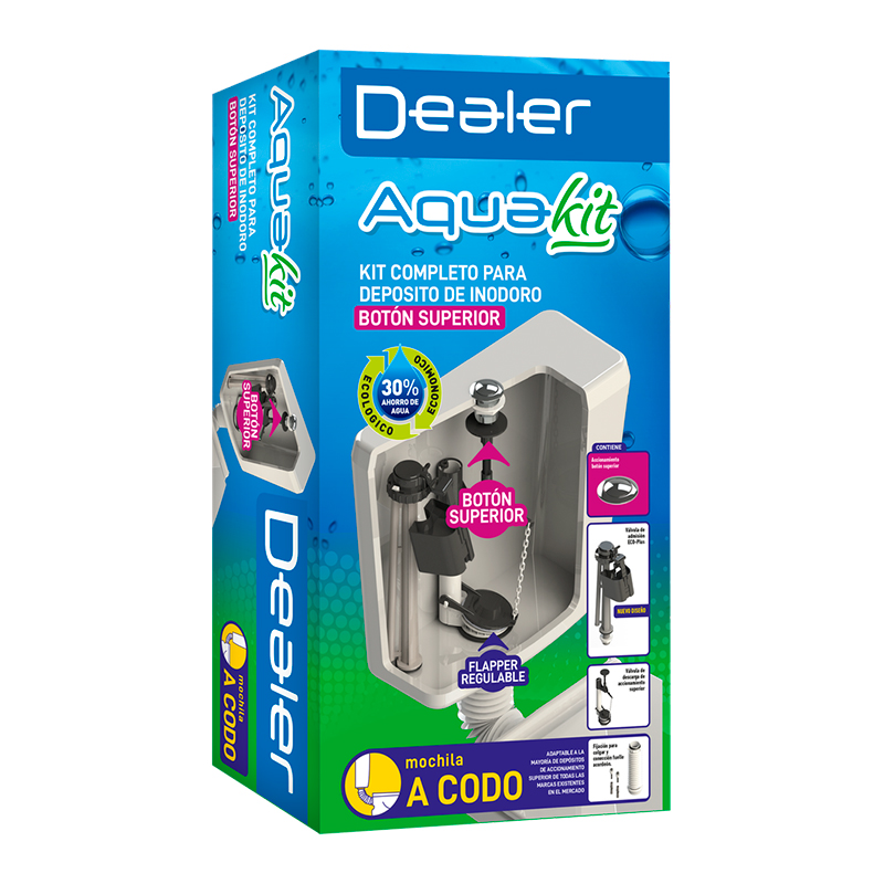Kit a codo p/deposito inodoro accionamiento superior