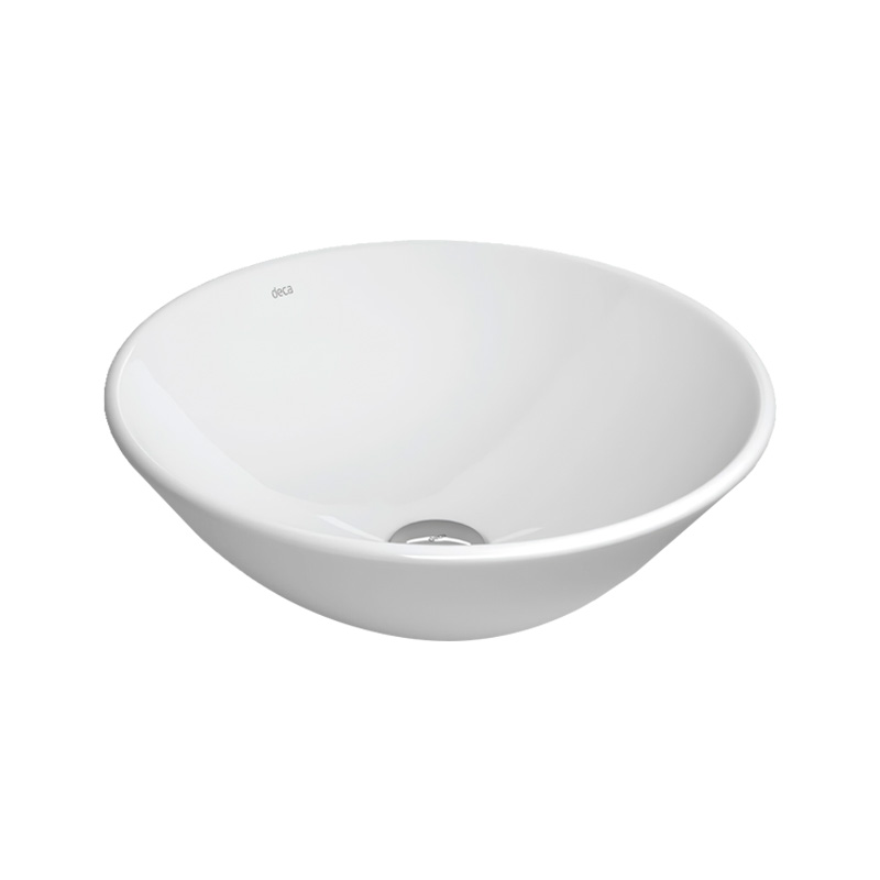 Bacha lavatorio porcelana Classic de apoyo redonda 1 agujero blanco brillante 150mm x 400mm x 400mm