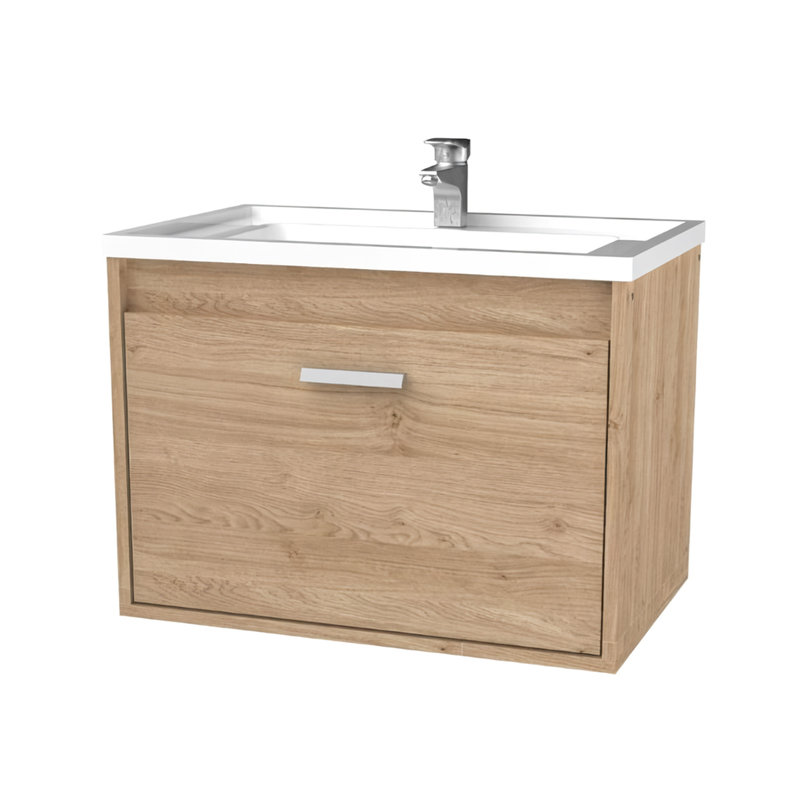 Vanitory mueble colgante Zen 1 puerta melamina roble kendal natural 375mm x 415mm x 585mm