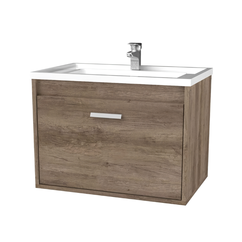 Vanitory mueble colgante Zen 1 puerta melamina roble nebraska gris 375mm x 415mm x 585mm