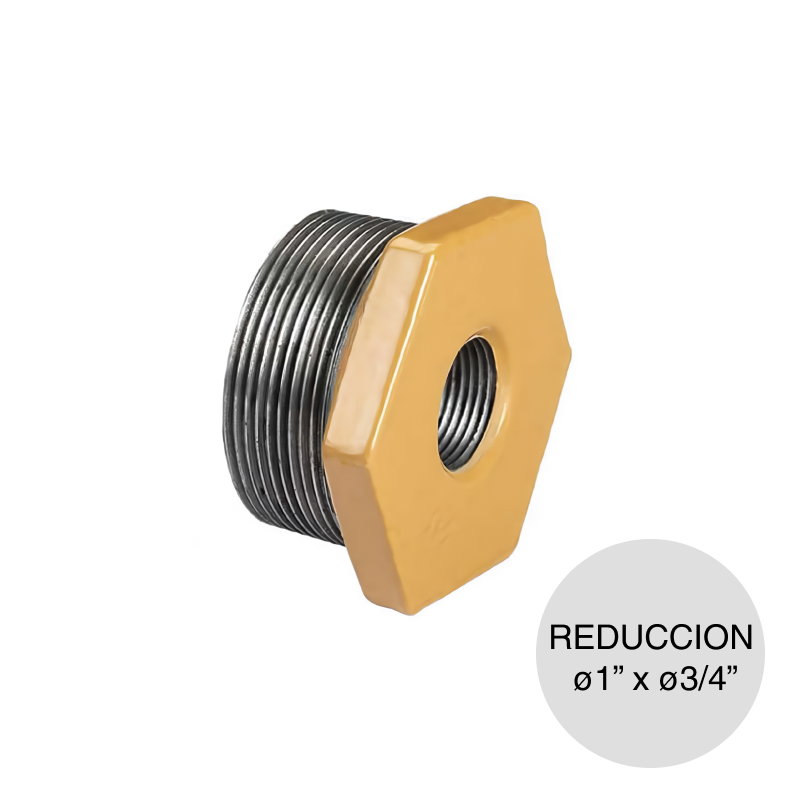 Buje reduccion Epoxi gas union rosca ø 1" x ø 3/4"