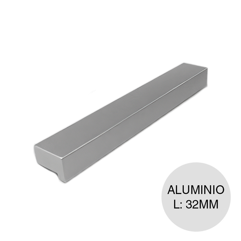 Manija p/muebles Ferrara aluminio anodizado natural 32mm