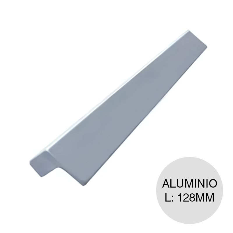 Manija p/muebles Nordica aluminio anodizado natural 128mm