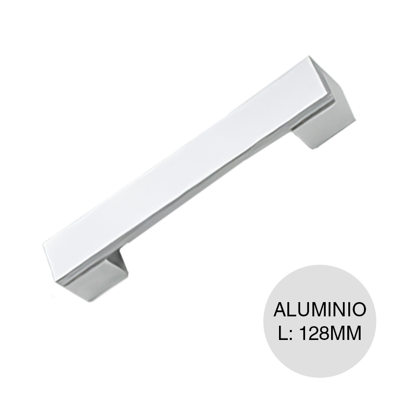 Manija p/muebles Udine aluminio anodizado natural 128mm