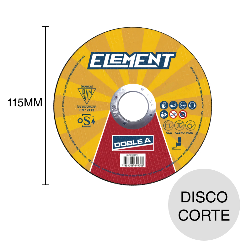 Disco corte Element T41 1mm x ø 4.5" - ø 115mm