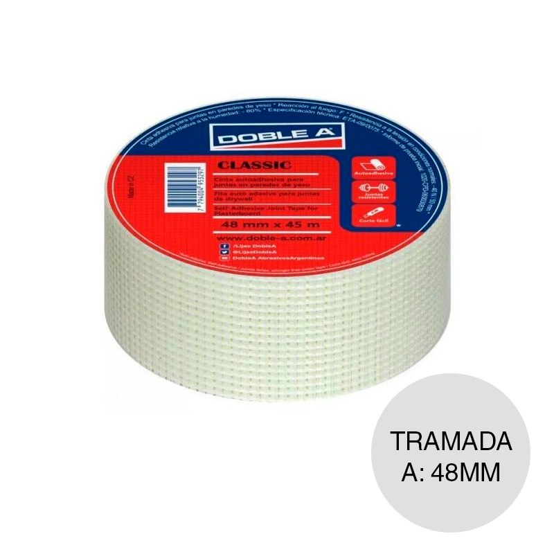 Cinta fibra vidrio tramada autoadhesiva Classic rollo x 48mm x 45m