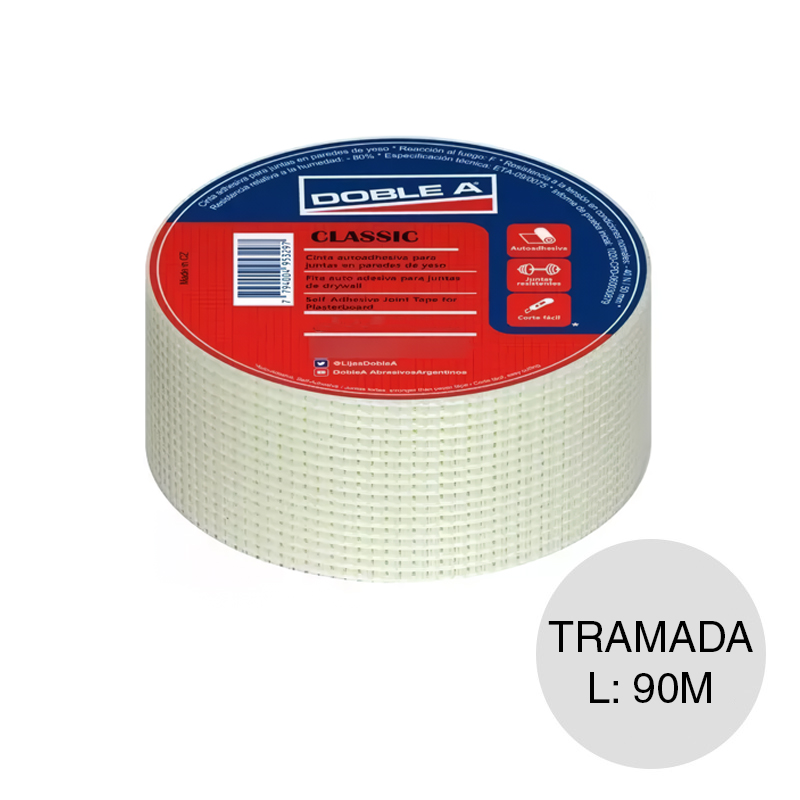 Cinta fibra vidrio tramada autoadhesiva Classic rollo x 48mm x 90m