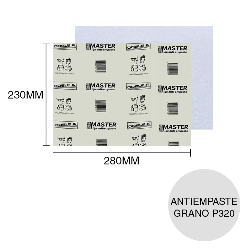 Lija antiempaste CX94 grano P320 hoja 230mm x 280mm