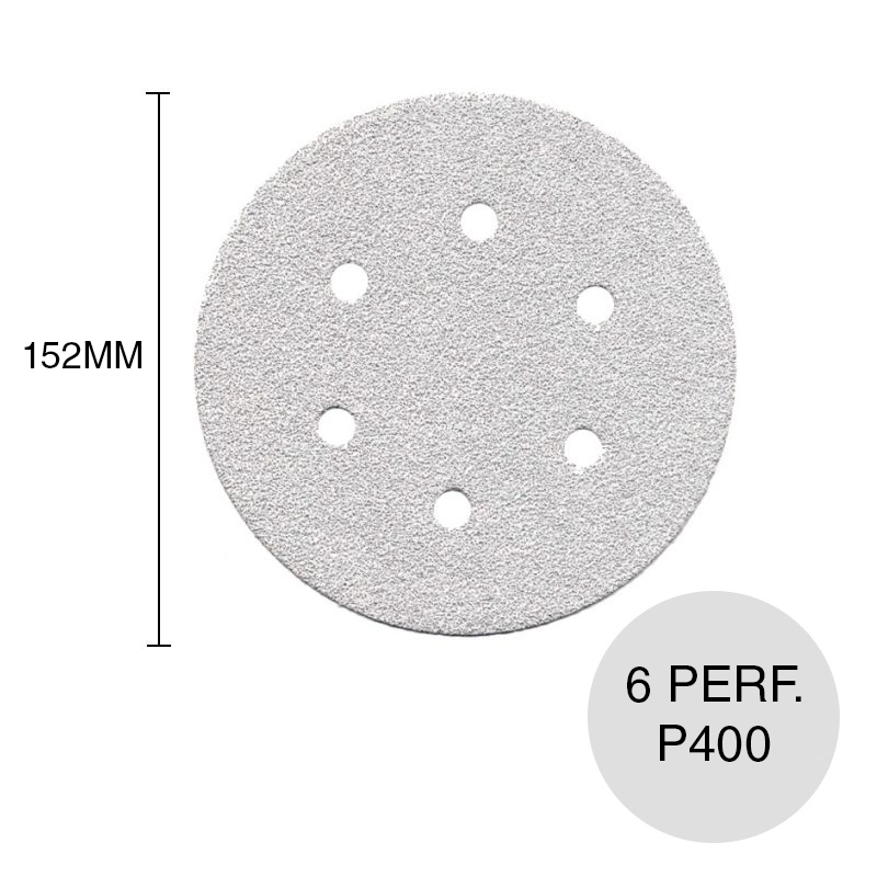 Disco autofijante Master Plus antiempastante 6 perforaciones ø 152mm grano P400