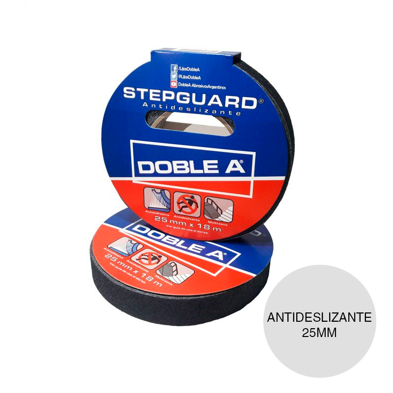 Lija autoadhesiva antideslizante Stepguard exterior interior negro rollo x 25mm x 18m