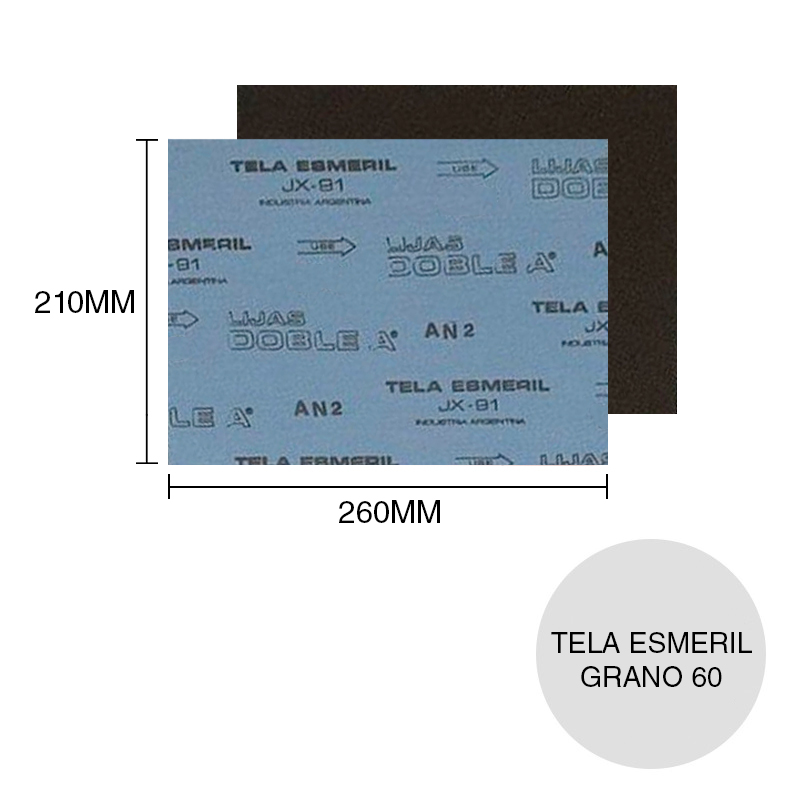 Lija tela esmeril JX91 grano 60 hoja 210mm x 260mm