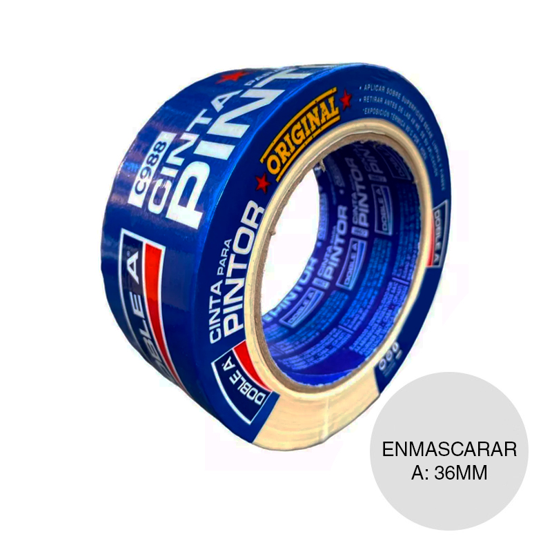 Cinta enmascarar papel C988 pintor profesional blanca rollo 36mm x 50m
