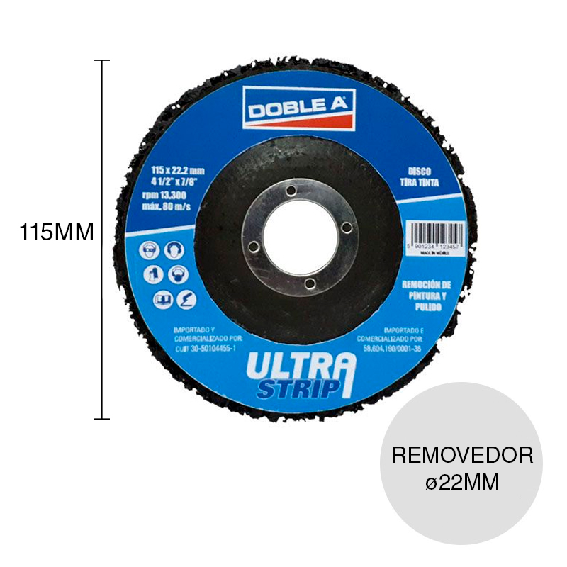 Disco amoladora removedor Ultra Strip x ø 22mm x ø 115mm