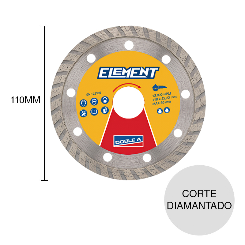 Disco corte diamantado Element turbo ø 110mm