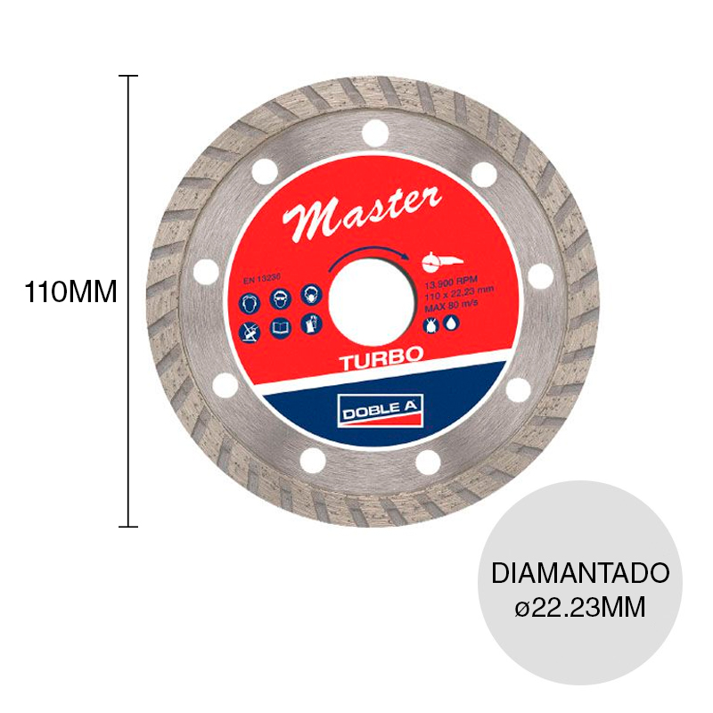 Disco amoladora diamantado Master Turbo x ø 22.23mm x ø 110mm