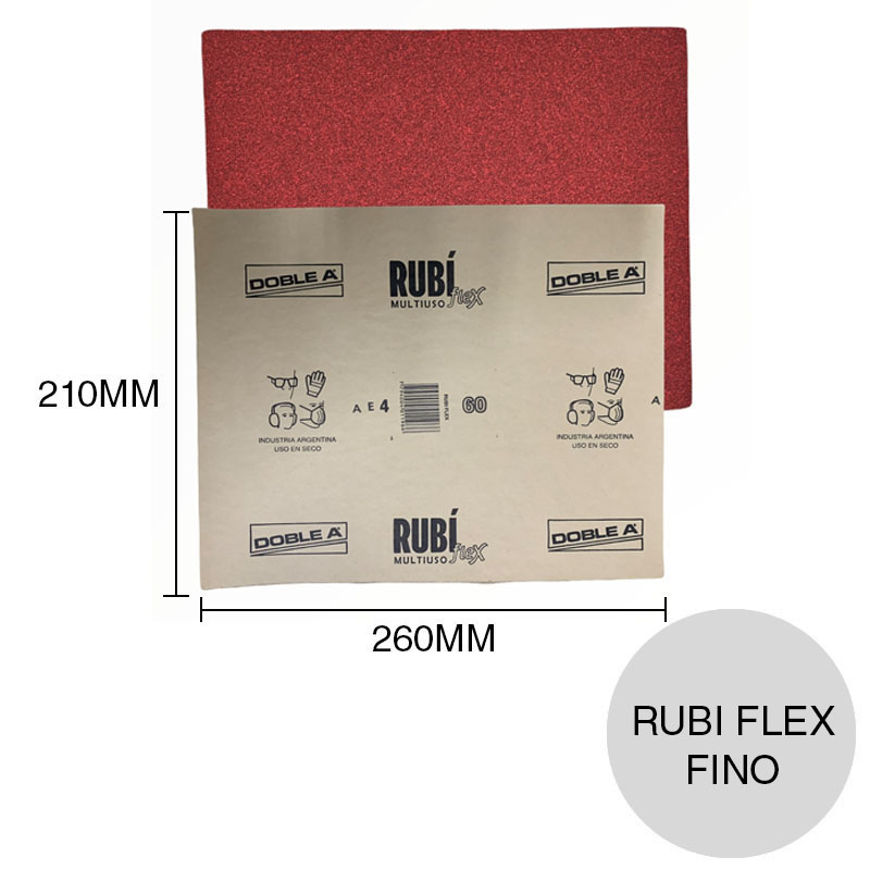Lija papel Rubi Flex fino hoja 210mm x 260mm