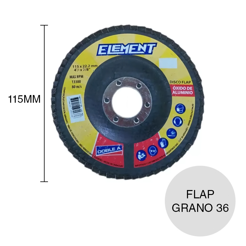 Disco flap Element oxido de aluminio ø 4 1/2" - ø 115mm grano 36