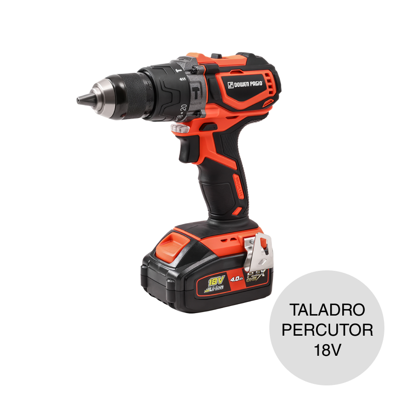 Taladro percutor inalambrico Flex One c/bateria 18v 2000rpm mandril 13mm