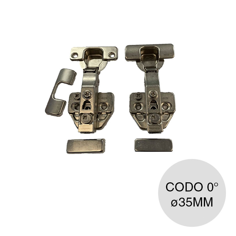 Bisagra cierre suave cazoleta desmontable Premium codo 0° ø 35mm