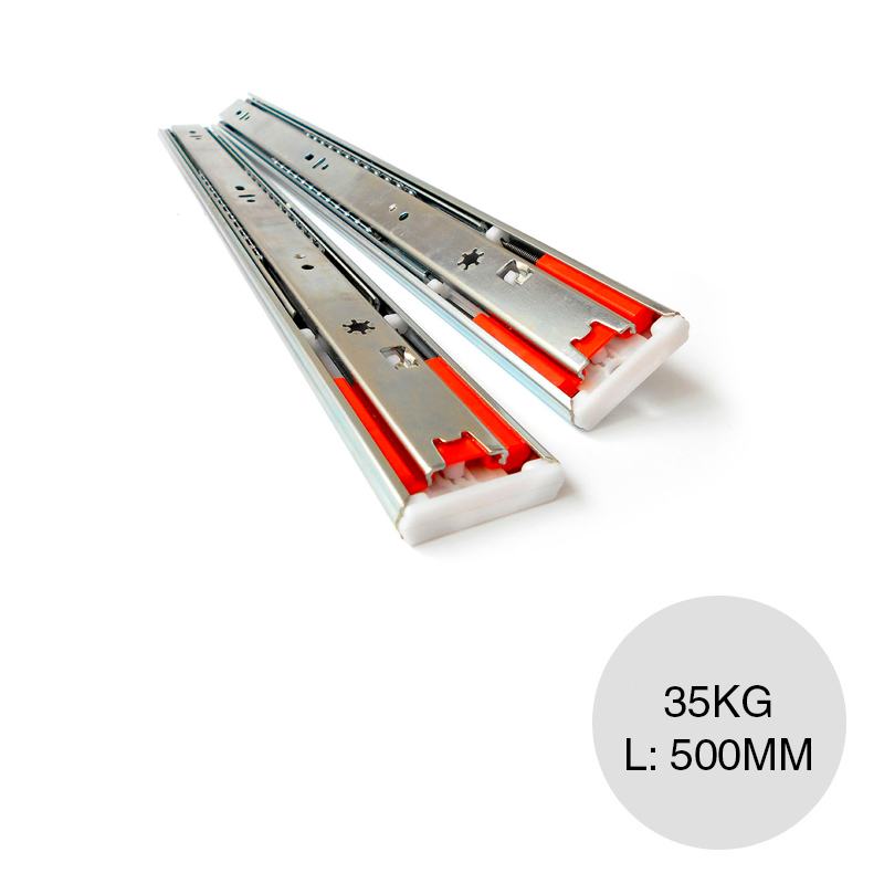 Corredera telescopica Push-on 35kg acero zincado 500mm