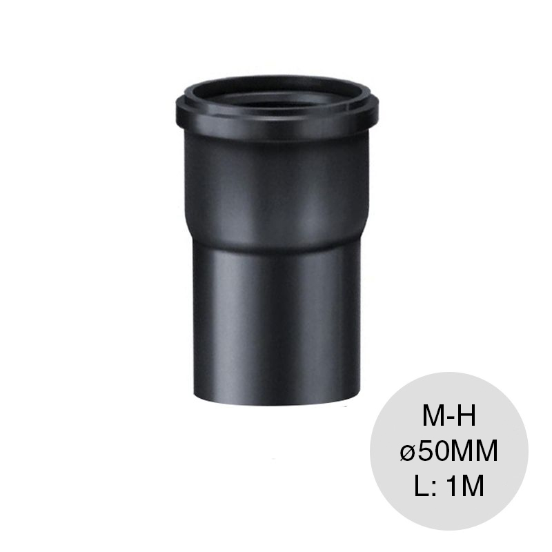 Tubo macho-hembra desagüe cloacal pluvial polipropileno union deslizante Duratop X ø 50mm x 1m