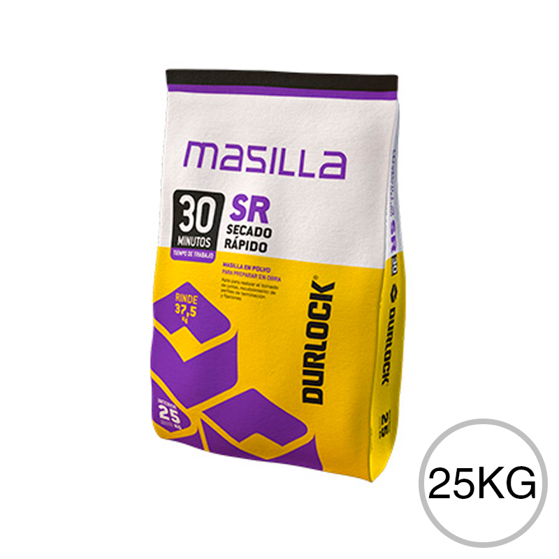 Masilla tomado juntas construccion seco y terminacion interior secado rapido 30' bolsa x 25kg