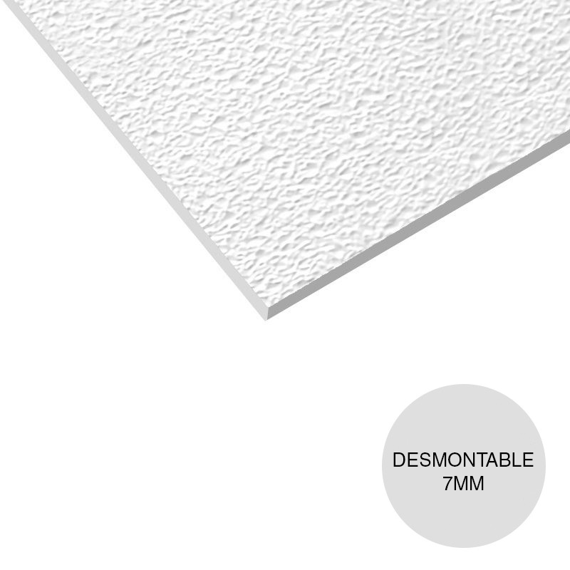 Placa cielorraso desmontable yeso lavable Vinyl Arena 7mm x 605mm x 605mm