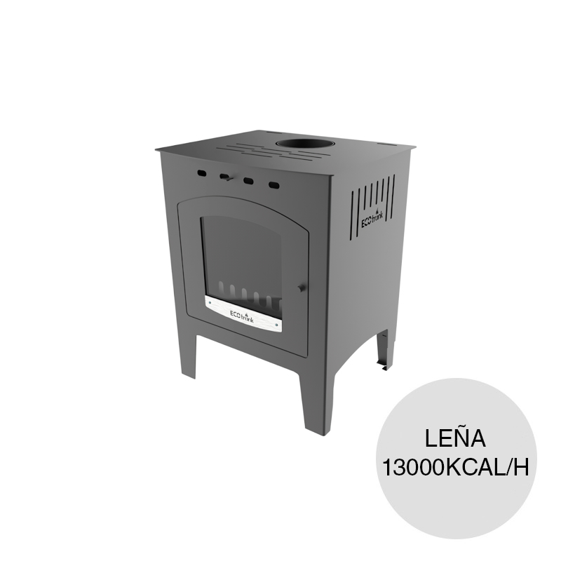 Calefactor leña Andina 13000kcal/h acero negro aluminizado 470mm x 545mm x 680mm