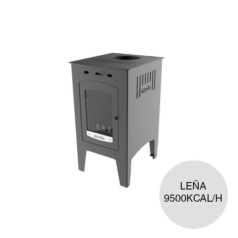 Calefactor leña Andina 9500kcal/h acero negro aluminizado 370mm x 470mm x 680mm