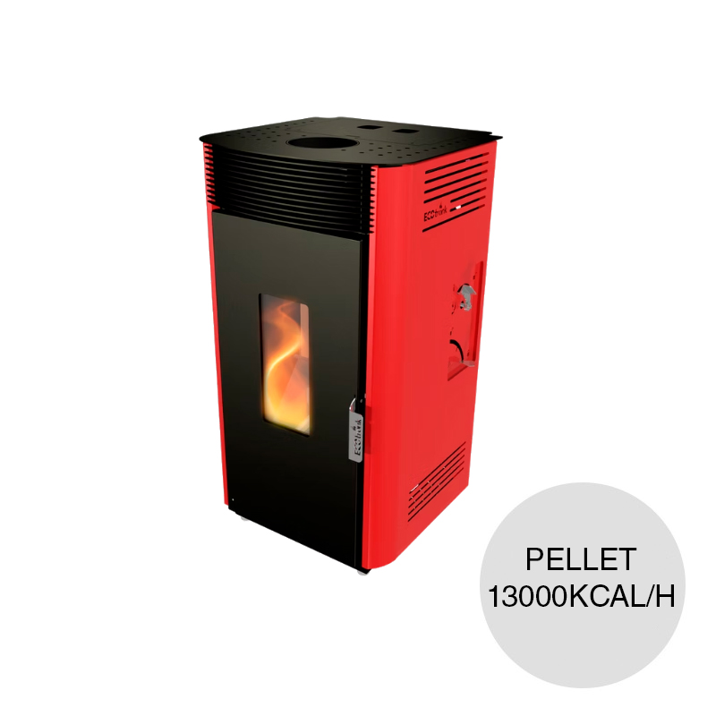Estufa pellet Argentum 13000kcal/h rojo 555mm x 566mm x 1.01m