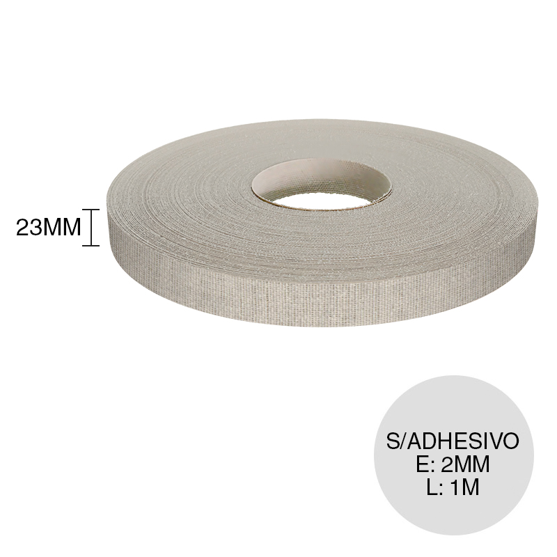 Canto ABS sin adhesivo F417 ST10 textil gris 2mm x 23mm x 1m
