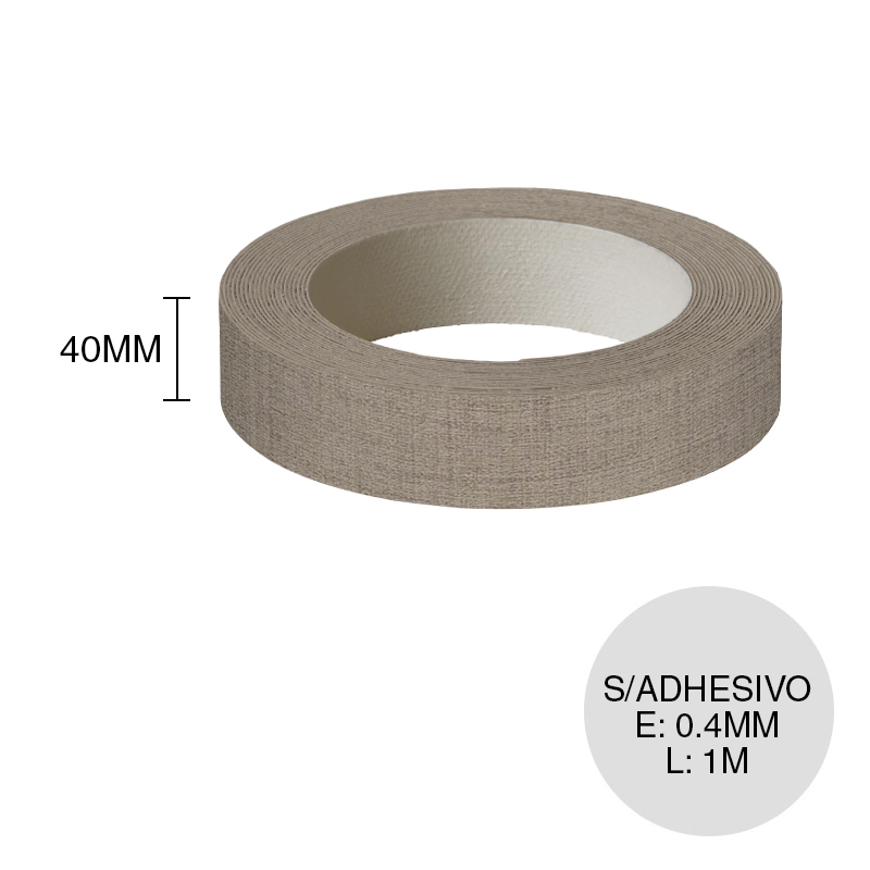 Canto ABS sin adhesivo F424 ST10 lino topo 0.4mm x 40mm x 1m