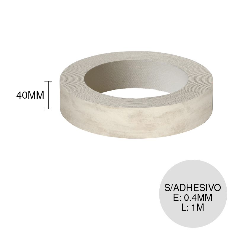 Canto ABS sin adhesivo F637 ST10 chromix blanco 0.4mm x 40mm x 1m