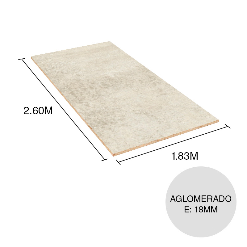 Tablero melamina aglomerado F637 ST10 chromix blanco 18mm x 1.83m x 2.60m
